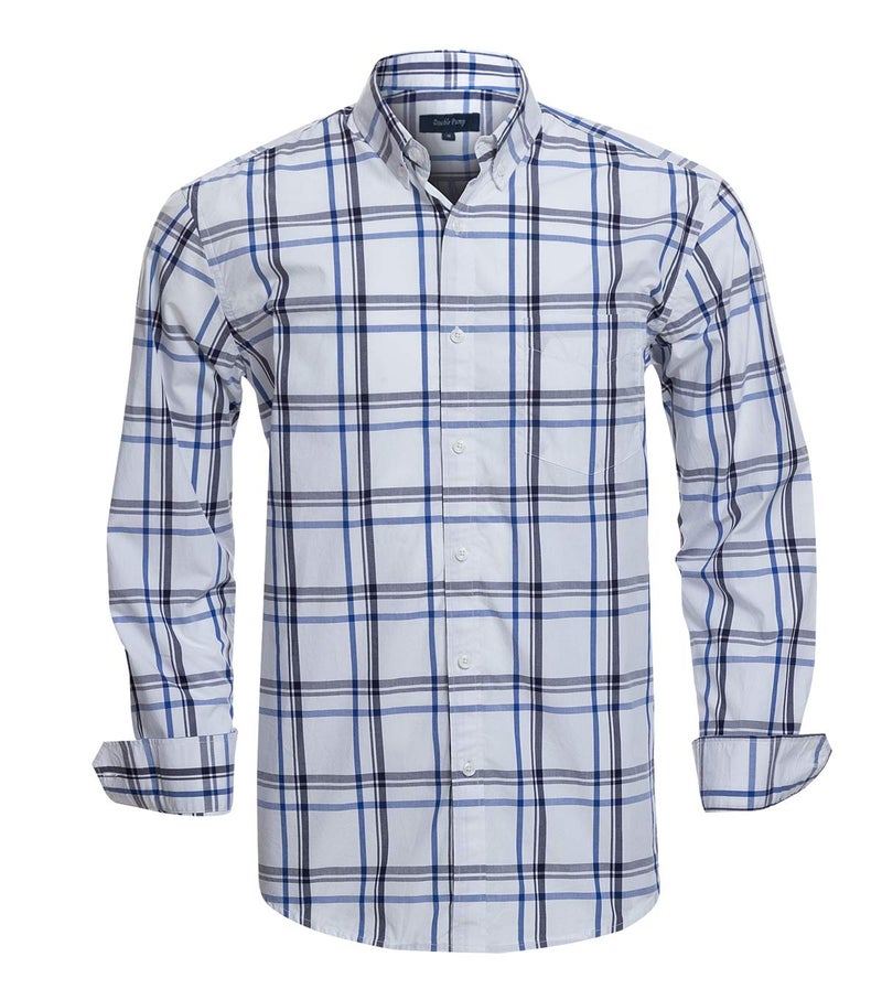 Double Pump Mens Button Down Shirts Cotton Long Sleeve Shirts Regular Fit(RM08LS02,M) - Image 1